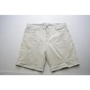 William Rast Straight Denim Jean Shorts Distressed Rugged Gray Mens Size 38 NWT